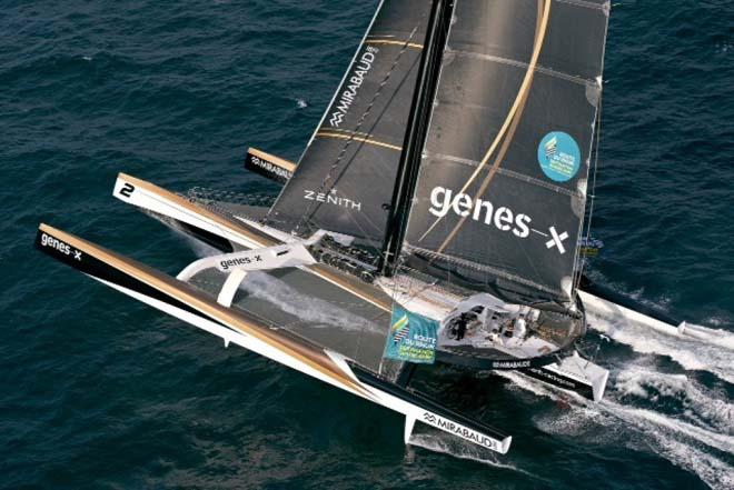 Spindrift 2, the world's largest racing trimaran, finishes 2nd in the 2014 Route du Rhum © ThMartinez/Sea&Co http://www.thmartinez.com
